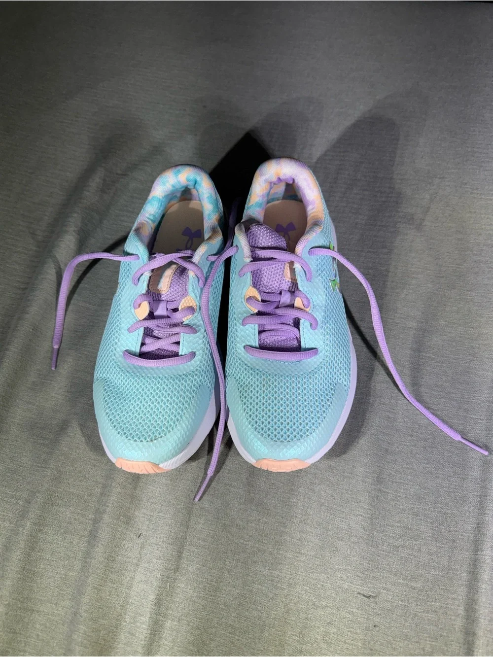 Under Armour Kids (Girl)Mesh Sneakers in Aqua, Lavender & Peach